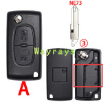 [No battery clamp]  For Citroen Peugeot key shell with square logo place
