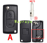 [with battery clamp]  For Citroen Peugeot key shell with square logo place