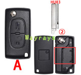 [No battery clamp]  For Citroen Peugeot key shell with square logo place