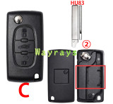 [No battery clamp]  For Citroen Peugeot key shell with square logo place