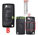 [No battery clamp]  For Citroen Peugeot key shell with square logo place