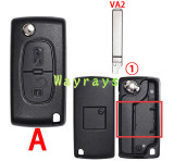 [No battery clamp]  For Citroen Peugeot key shell with square logo place