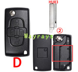 [No battery clamp]  For Citroen Peugeot key shell with square logo place