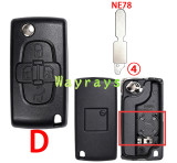 [with battery clamp]  For Citroen Peugeot key shell with square logo place