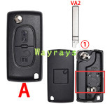 [with battery clamp]  For Citroen Peugeot key shell with square logo place