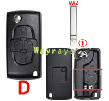 [with battery clamp]  For Citroen Peugeot key shell with square logo place