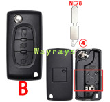 [with battery clamp]  For Citroen Peugeot key shell with square logo place