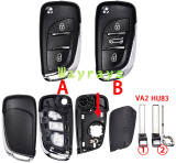 For Citroen/Peugeot CE0536 ID46 chip PCF7961 with ASK 434mhz 2/3 button modified remote key.battery in the shell,VA2/HU83 blade