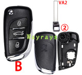 [With battery clamp] For Peugeot modified key shell OEM logo place