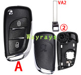 [With battery clamp] For Peugeot modified key shell OEM logo place