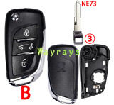 [With battery clamp] For Peugeot modified key shell OEM logo place