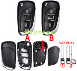 For  Citroen/Peugeot CE0523 ID46 chip PCF7941A with ASK 434mhz 2/3button Modified remote key，battery on the PCB,VA2/HU83 blade