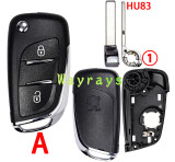 [With battery clamp] For Peugeot modified key shell OEM logo place