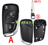 [No battery clamp] For Citroen Peugeot modified key shell without logo