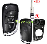 For Citroen Peugeot OEM replace key shell with logo place
