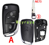 [With battery clamp] For Peugeot modified key shell OEM logo place