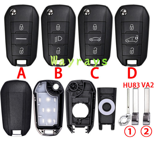 For Citroen Peugeot key shell without logo