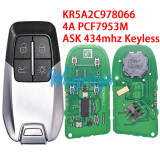 For Ferrari 14-20 458 488GTB 588 KR5A2C978066 4A chip PCF7953M with ASK 434mhz keyless 4 button remote key