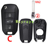 For Citroen key shell with OEM logo place