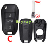 For Peugeot key shell with OEM logo place