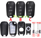 For Peugeot/Citroen 4A chip HITAG AES with FSK 434mhz keyless 3 button remote key