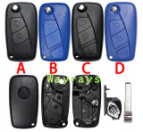 For Fiat ID46 chip PCF7941A with ASK 434mhz black 2/3 button remote key,SIP22 blade