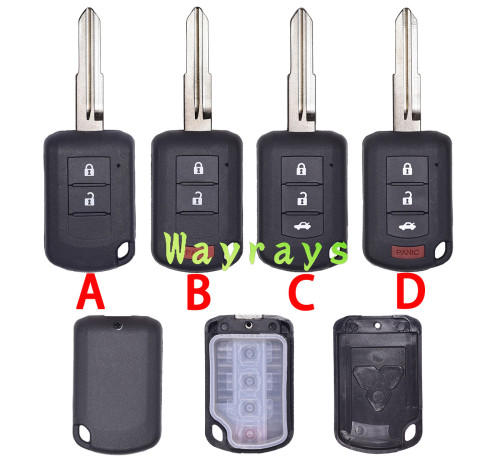 For Mitsubishi upgrade key shell  without logo
