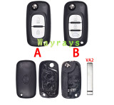 For Renault 4A chip PCF7961M with FSK 434mhz keyless 2/3 button remote key,VA2 blade