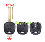 For Toyota Lexus transponder key shell without chip with logo place