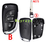 [No battery clamp] For Peugeot modified key shell OEM logo place