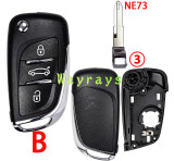 [With battery clamp] For Citroen modified key shell with OEM logo place