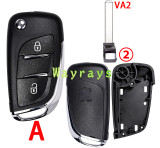 [No battery clamp] For Peugeot modified key shell OEM logo place
