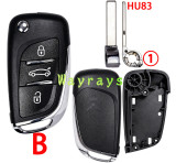 [No battery clamp] For Citroen modified key shell with OEM logo place