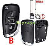[No battery clamp] For Peugeot modified key shell OEM logo place