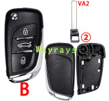[No battery clamp] For Citroen modified key shell with OEM logo place
