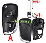 [With battery clamp] For Citroen modified key shell with OEM logo place