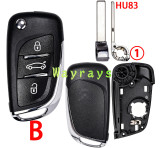[With battery clamp] For Citroen modified key shell with OEM logo place