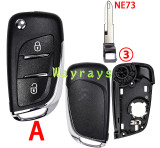 [With battery clamp] For Citroen modified key shell with OEM logo place