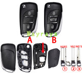 [With battery clamp] For Citroen modified key shell with OEM logo place