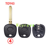 For Toyota Lexus transponder key shell without chip with logo place
