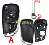 [With battery clamp] For Citroen modified key shell with OEM logo place