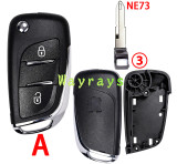 [No battery clamp] For Peugeot modified key shell OEM logo place
