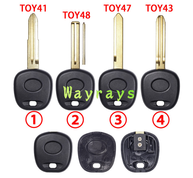 For Toyota Lexus transponder key shell without chip with logo place