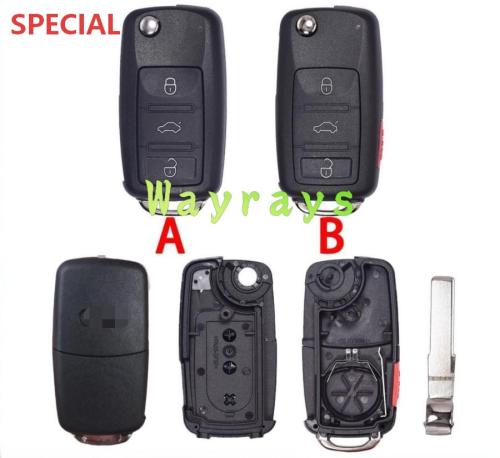For Audi A8=Touareg key shell with Audi OEM logo place