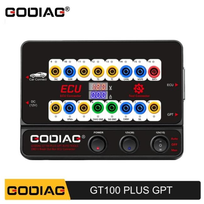 2026 GODIAG GT100 PLUS GPT, ENET DOIP 24V-12V AUTO TOOLS OBD II Break Out Box ECU Connector