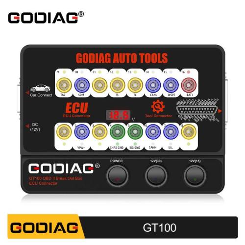 GODIAG GT100 Auto Tool OBDII Break Out Box ECU Connector，Work together with Xhorse VVDI2, Autel devices, Launch, Foxwell etc.