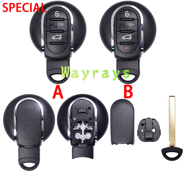 For Bmw mini cooper key shell with OEM wing logo place