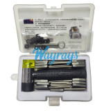 HUK brand silent bump key kit, simple operation, easily adapts to various locks. equipped with spring buffer system and rubber o-ring adjustment for improved bumping efficiency and pin reset.