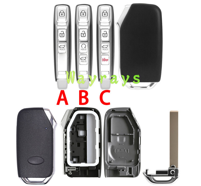 [without battery holder] For Kia key shell with logo place support 2018-2024 K3 K5 K7 key,and VVDI XZKA82EN