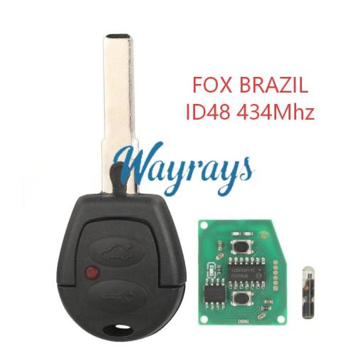 For VW FOX BRAZIL ID48 chip with 434mhz 2 button remote key